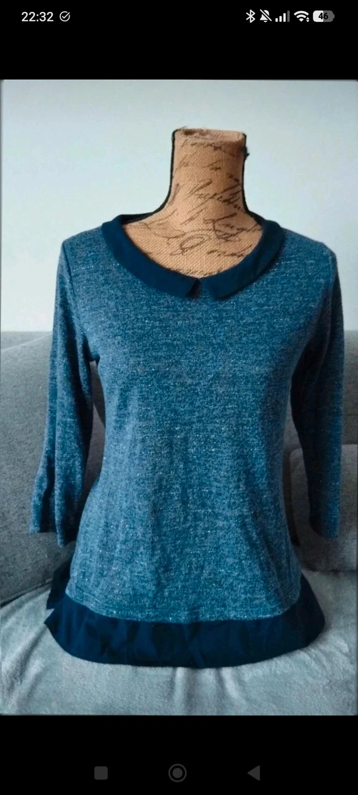 Glanzende fijne trui Armand Thiery blauw met Claudine-hals – Maat M (zie maten) – photo 8